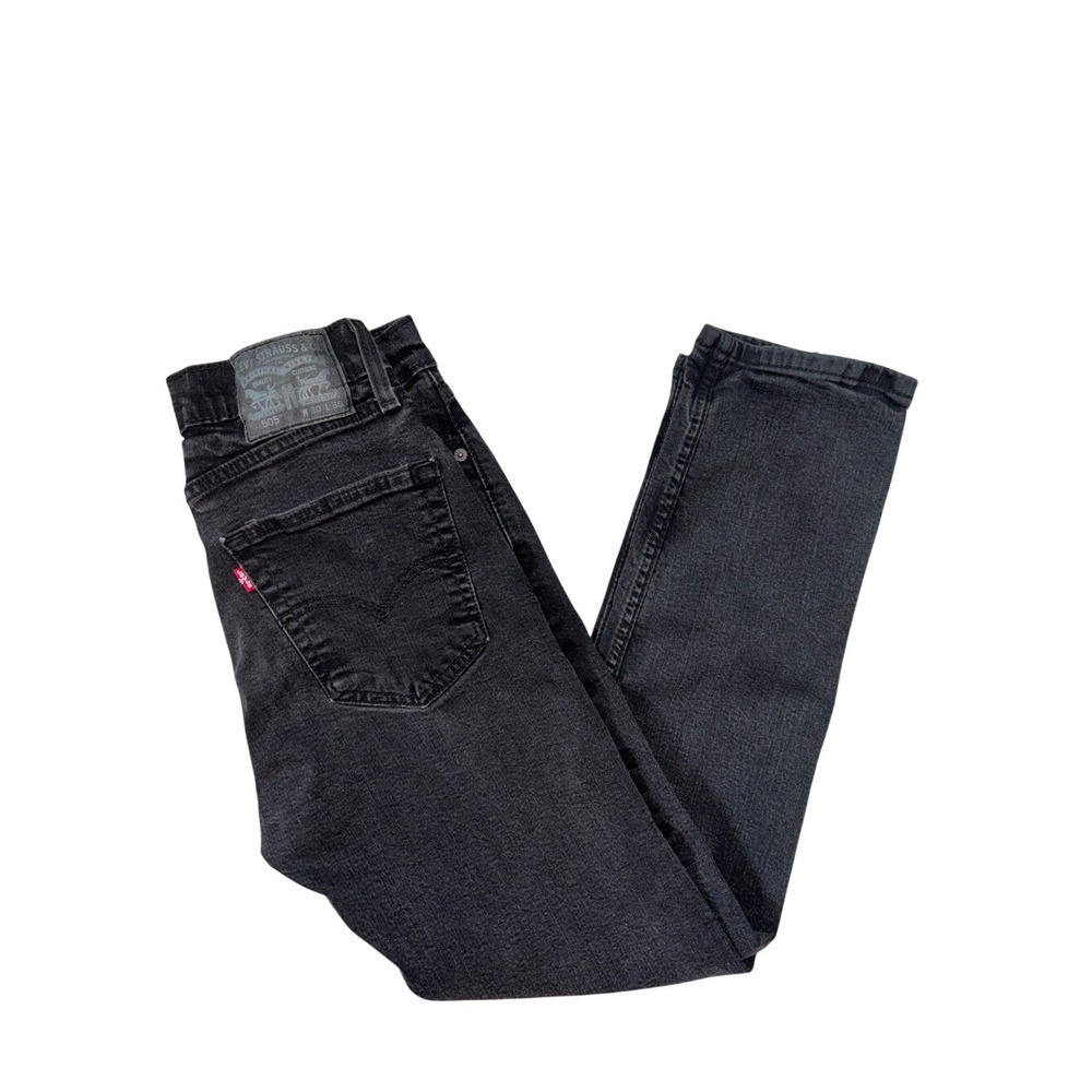 Levi's Men's Slim Straight Black Jeans - Washed Black Denim 30 x 30 vtg y2k